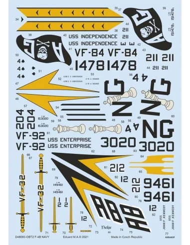 F-4B NAVY for TAMIYA, 1/48 - Eduard Accessories D48093