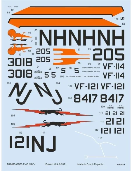 F-4B NAVY for TAMIYA, 1/48 - Eduard Accessories D48093