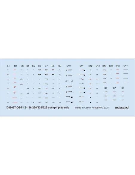 Z-126/226/326/526 cockpit placards 1/48 EDUARD, 1/48 - Eduard Acces...