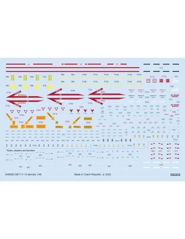 F-14 stencils for TAMIYA, 1/48 - Eduard Accessories D48099