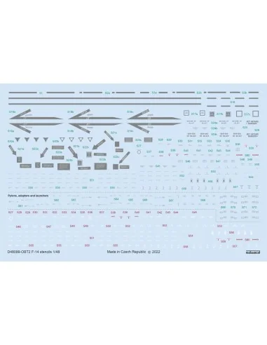 F-14 stencils for TAMIYA, 1/48 - Eduard Accessories D48099