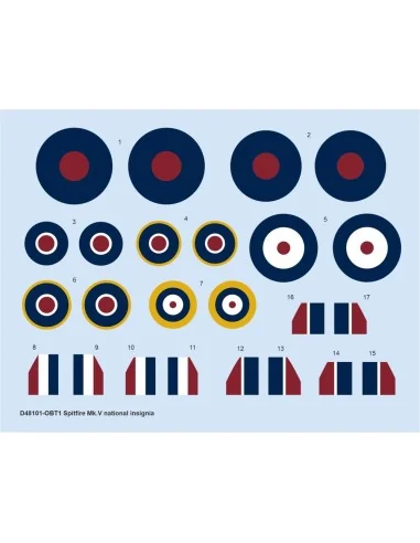 [NO_DESC] Spitfire Mk.V national insignia for EDUARD, 1/48 - Eduard...