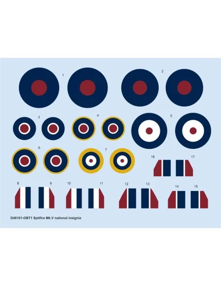Spitfire Mk.V national insignia for EDUARD, 1/48 - Eduard Accessori...
