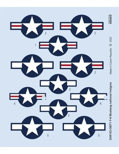 F-6 Mustang national insignia for EDUARD, 1/48 - Eduard Accessories...