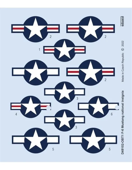F-6 Mustang national insignia for EDUARD, 1/48 - Eduard Accessories...