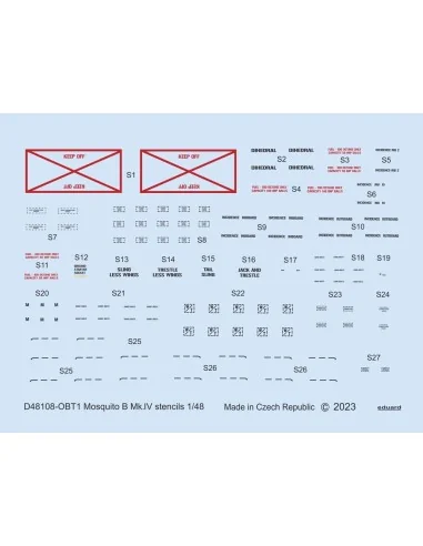 Mosquito B Mk.IV stencils for TAMIYA/REVELL, 1/48 - Eduard Accessor...