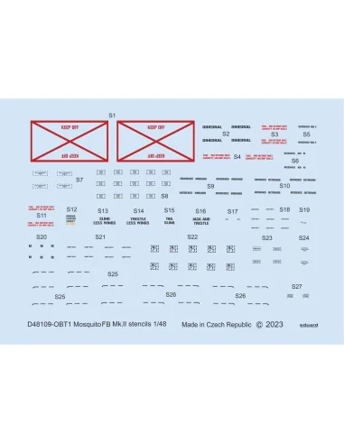 Mosquito FB Mk.II stencils 1/48 for TAMIYA, 1/48 - Eduard Accessori...