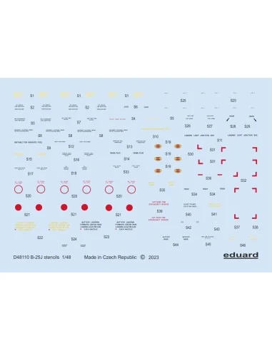 B-25J stencils 1/48 HKM, 1/48 - Eduard Accessories D48110