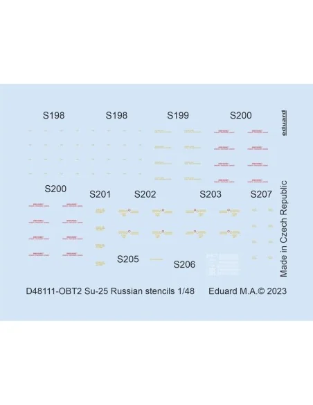 Su-25 Russian stencils 1/48 ZVEZDA, 1/48 - Eduard Accessories D48111
