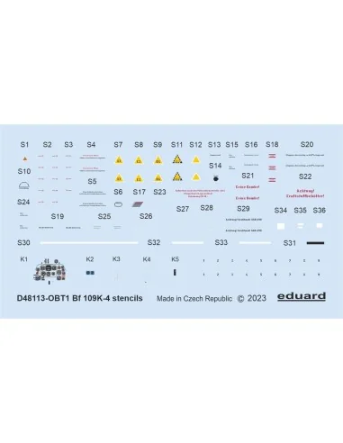 [NO_DESC] Bf 109K-4 stencils, 1/48 - Eduard Accessories D48113