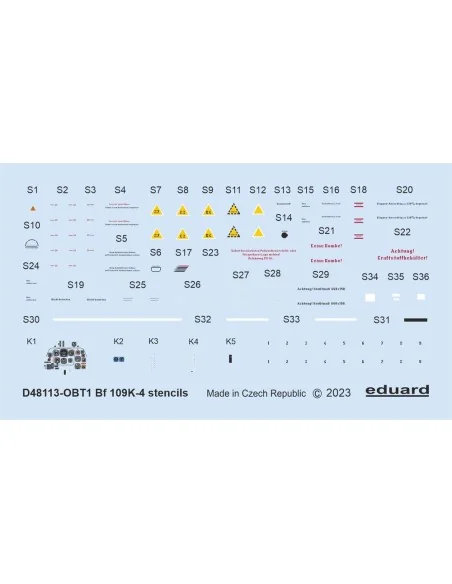 Bf 109K-4 stencils, 1/48 - Eduard Accessories D48113