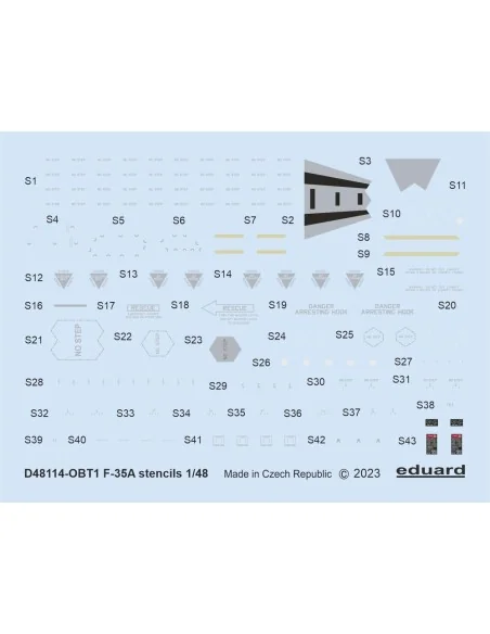 F-35A stencils, 1/48 - Eduard Accessories D48114