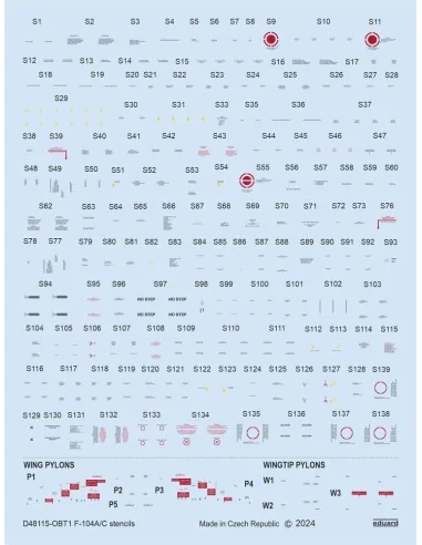 F-104A/C stencils 1/48 KINETIC, 1/48 - Eduard Accessories D48115