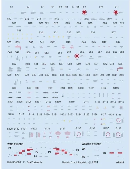 [NO_DESC] F-104A/C stencils 1/48 KINETIC, 1/48 - Eduard Accessories...