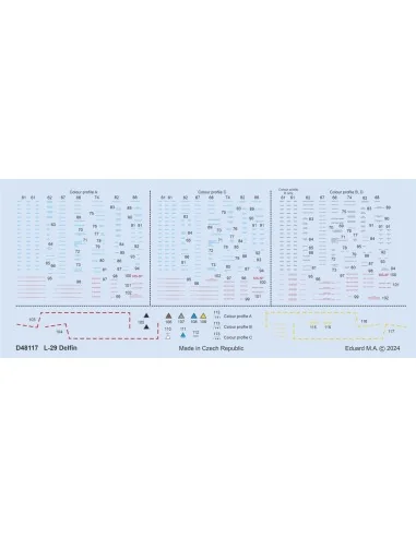 L-29 stencils, 1/48 - Eduard Accessories D48117