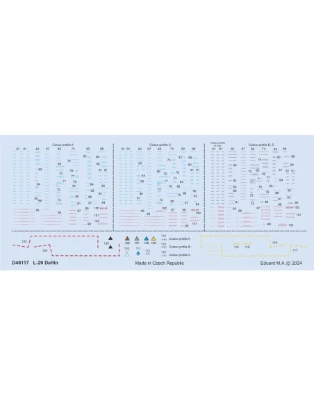 L-29 stencils, 1/48 - Eduard Accessories D48117