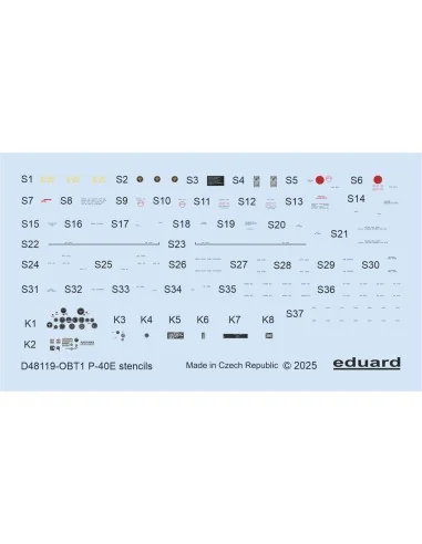 P-40E stencils EDUARD, 1/48 - Eduard Accessories D48119