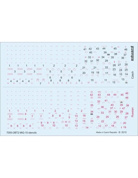 [NO_DESC] MiG-15/ MiG-15bis stencils for Eduard, 1/72 - Eduard Acce...