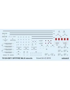 Spitfire Mk.IX stencils for Eduard, 1/72 - Eduard Accessories D72008