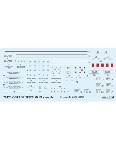 Spitfire Mk.IX stencils for Eduard, 1/72 - Eduard Accessories D72008