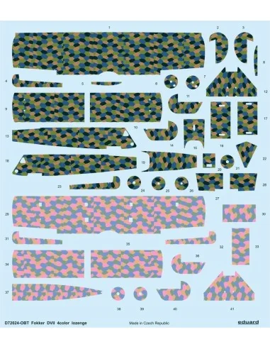 Fokker D.VII 4color lozenge for Eduard, 1/72 - Eduard Accessories D...