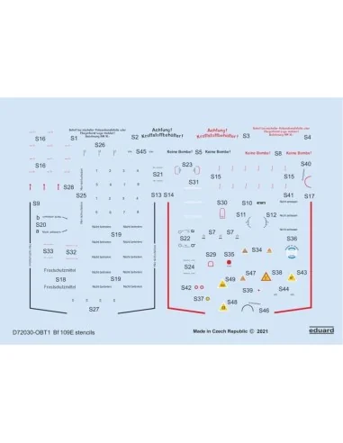 [NO_DESC] Bf 109E stencils 1/72 for SPECIAL HOBBY/TAMIYA/AIRFIX, 1/...