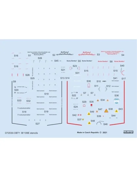 Bf 109E stencils 1/72 for SPECIAL HOBBY/TAMIYA/AIRFIX, 1/72 - Eduar...