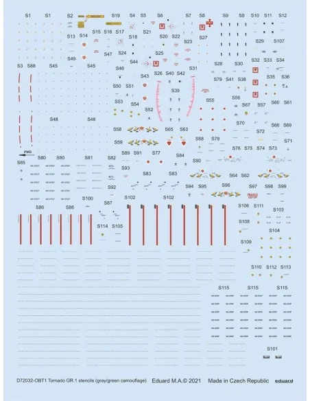 Tornado GR.1 stencils (gray/green camouflage) 1/72 for REVELL, 1/72...