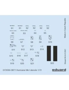 Hurricane Mk.I stencils for ARMA HOBBY/REVELL/AIRFIX, 1/72 - Eduard...