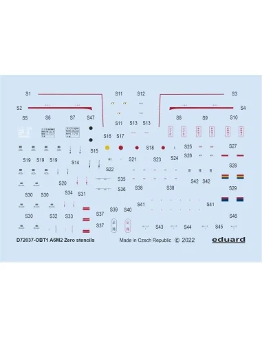 A6M2 stencils for TAMIYA/AIRFIX/HASEGAWA, 1/72 - Eduard Accessories...