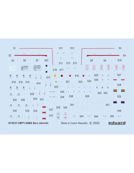 A6M2 stencils for TAMIYA/AIRFIX/HASEGAWA, 1/72 - Eduard Accessories...