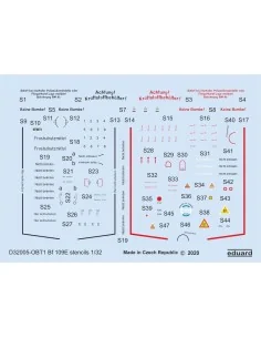 Bf 109E stencils for Eduard, 1/32 - Eduard Accessories D32005