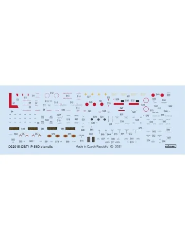 P-51D stencils for REVELL/TAMIYA, 1/32 - Eduard Accessories D32015