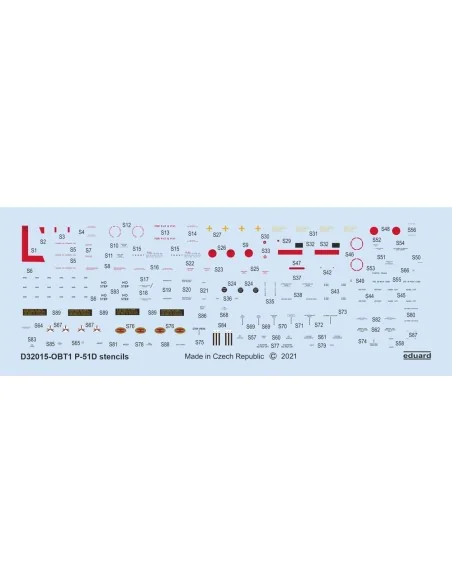 P-51D stencils for REVELL/TAMIYA, 1/32 - Eduard Accessories D32015