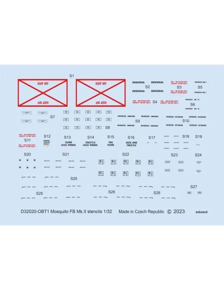 Mosquito FB Mk.II stencils 1/32 for TAMIYA, 1/32 - Eduard Accessori...