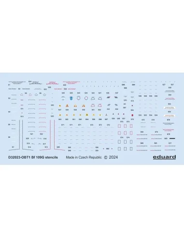 Bf 109G stencils REVELL/HASEGAWA, 1/32 - Eduard Accessories D32023