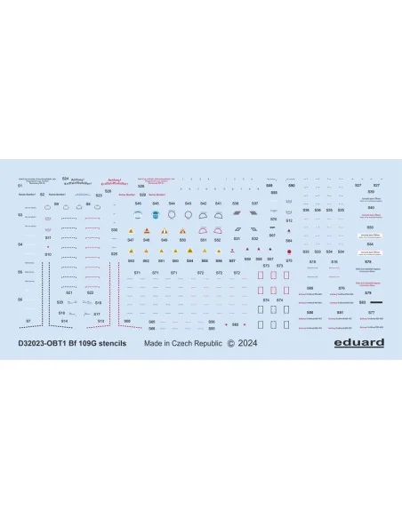 Bf 109G stencils REVELL/HASEGAWA, 1/32 - Eduard Accessories D32023