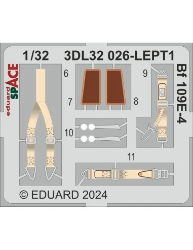 [NO_DESC] Bf 109E-4 SPACE, 1/32 - Eduard Accessories 3DL32026