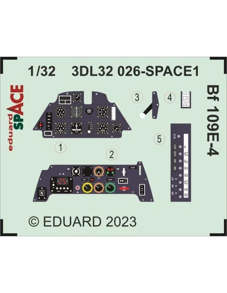 Bf 109E-4 SPACE, 1/32 - Eduard Accessories 3DL32026