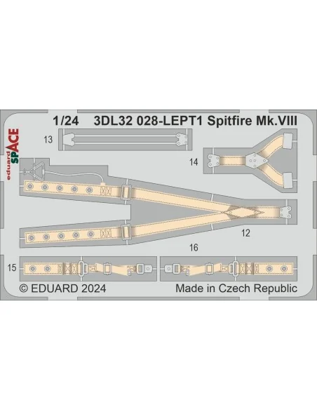 Spitfire Mk.VIII SPACE AIRFIX, 1/24 - Eduard Accessories 3DL32028