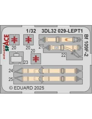 Bf 109F-2 SPACE HOBBY 2000 / HASEGAWA, 1/32 - Eduard Accessories 3D...