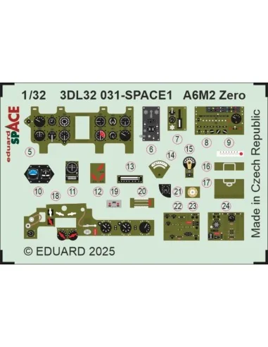 A6M2 Zero SPACE TAMIYA, 1/32 - Eduard Accessories 3DL32031