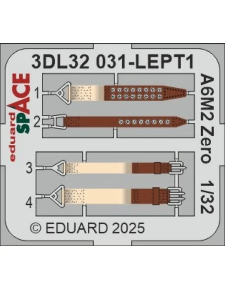 A6M2 Zero SPACE TAMIYA, 1/32 - Eduard Accessories 3DL32031
