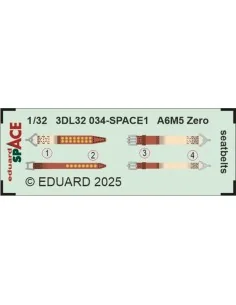 A6M5 Zero seatbelts SPACE TAMIYA, 1/32 - Eduard Accessories 3DL32034