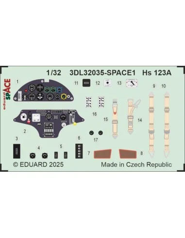Hs 123A SPACE 1/32 for ICM, 1/32 - Eduard Accessories 3DL32035