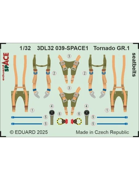 Tornado GR.1 seatbelts SPACE for Italeri, 1/32 - Eduard Accessories...