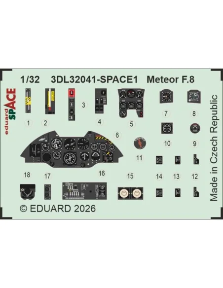 Meteor F.8 SPACE for Revell, 1/32 - Eduard Accessories 3DL32041