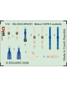 Meteor F.8/FR.9 seatbelts SPACE for Revell, 1/32 - Eduard Accessori...