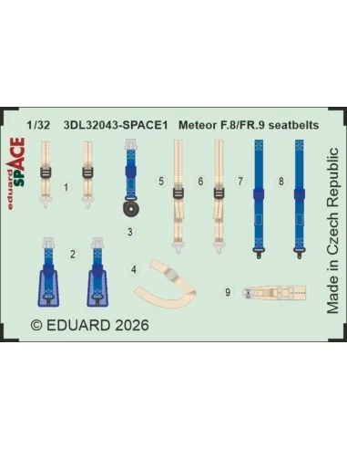 Meteor F.8/FR.9 seatbelts SPACE for Revell, 1/32 - Eduard Accessori...