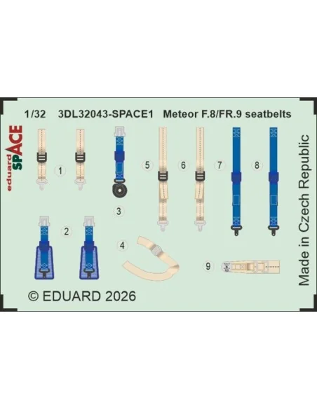 Meteor F.8/FR.9 seatbelts SPACE for Revell, 1/32 - Eduard Accessori...